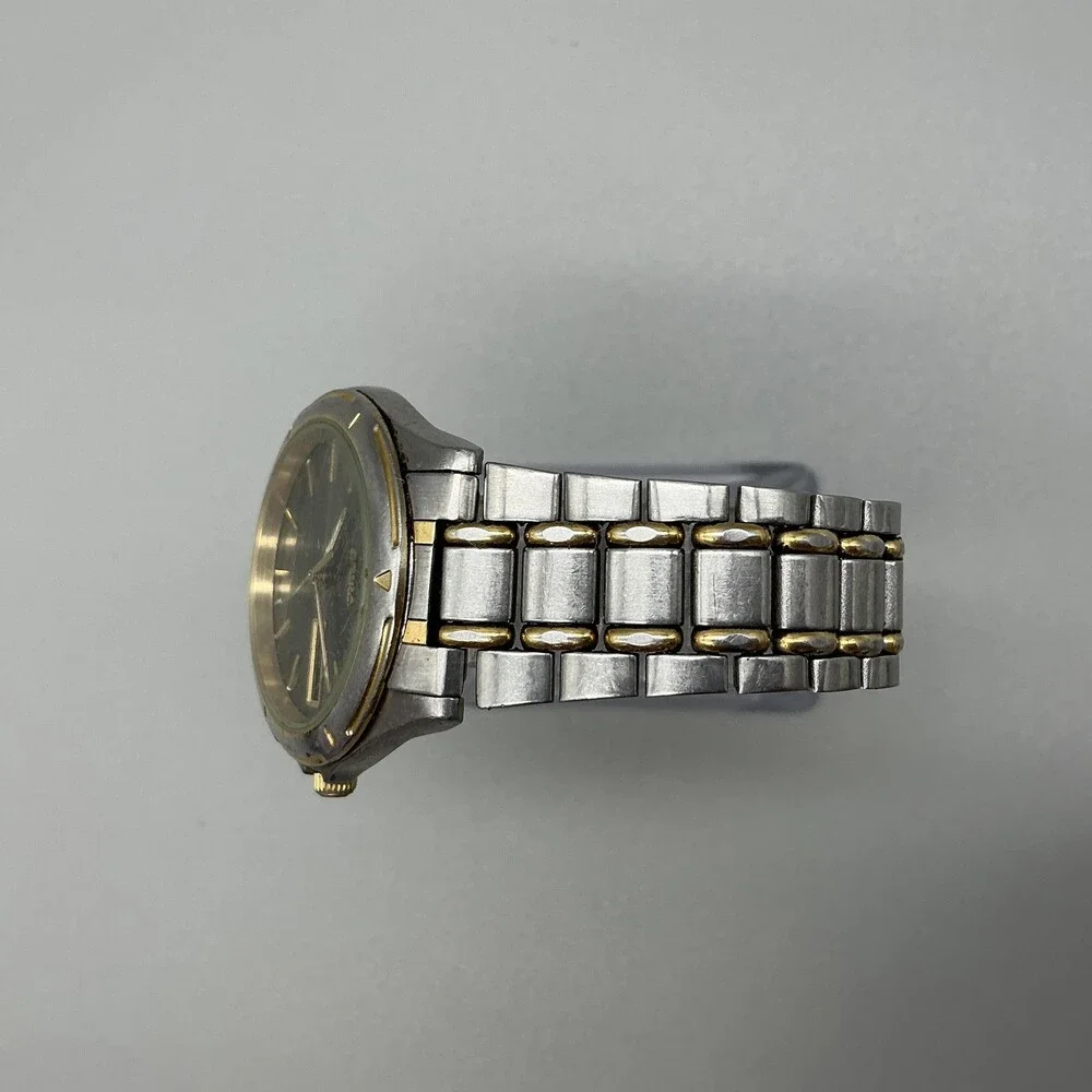Vintage Seiko 7N43-6A09 Mens Watch 36mm Day Date Two Tone New Battery 7